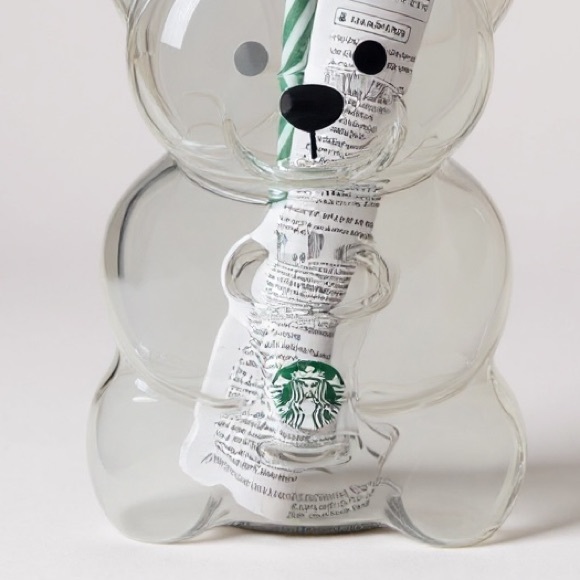 New Starbucks Bearista Cup with Green Hat Lid and Straw Viral Glass Adorable - Picture 3 of 6